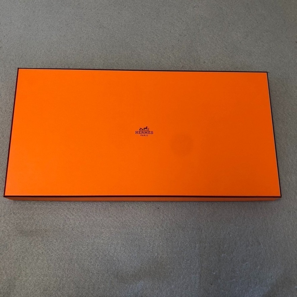 Authentic Hermes Orange Storage Gift Box Empty 14.5x7.5x1.5 Small Rectangle
